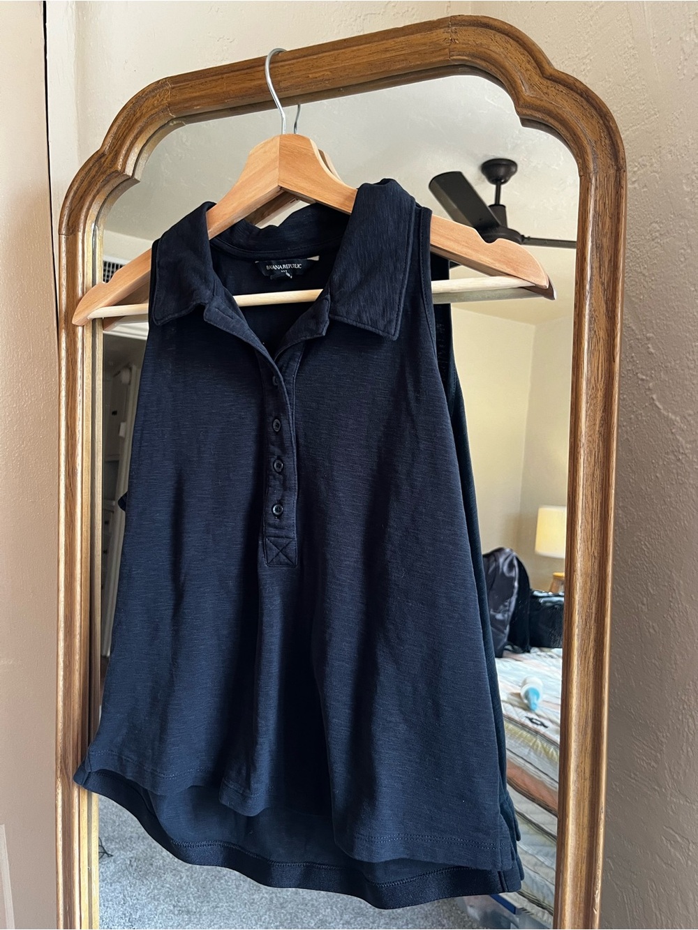 Banana Republic Black Sleeveless Polo Tank